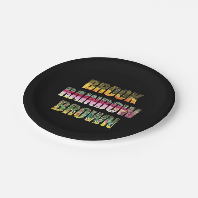 Trout Skins of the Brook, Rainbow, Brown Paper Plate (Angled)