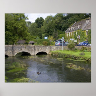 Trout stream in the village of Bibury, Poster