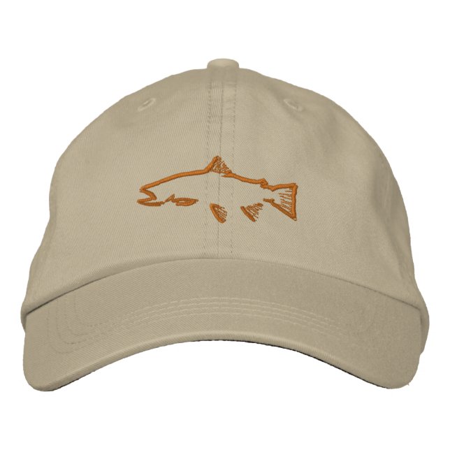 Trout Tracker Distressed Hat - Khaki (Front)