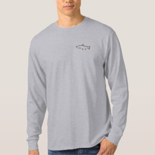 Trout Tracker Fishing Long Sleeve - Burnt Orange T-Shirt