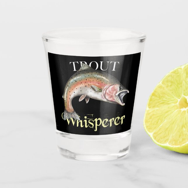 Trout Whisperer Dark Shot Glass (Front)