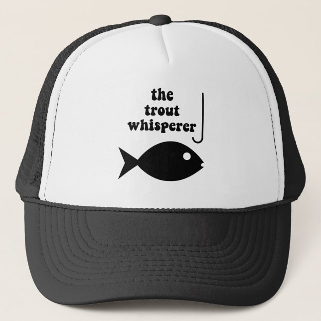trout whisperer fishing trucker hat (Front)
