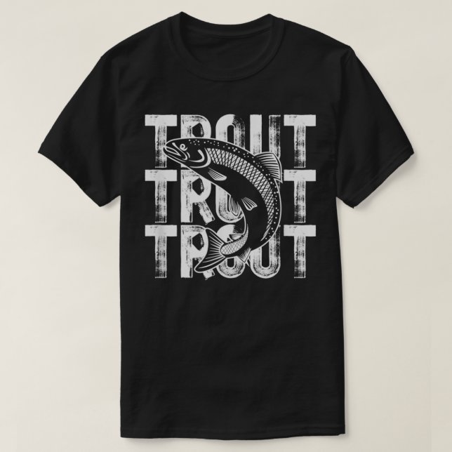 Trout Word Theme Fish Lover Fishing  T-Shirt (Design Front)