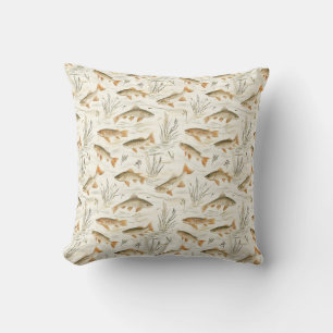 Troutabout Throw Pillow