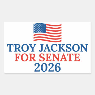 Troy Jackson for Senate 2026 Maine Election Rectangular Sticker