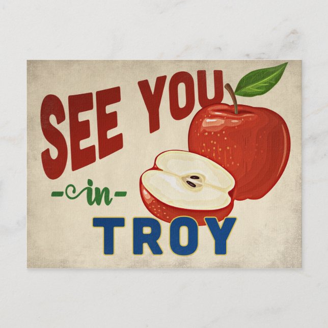 Troy Michigan Apple - Vintage Travel Postcard (Front)
