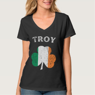 TROY NEW YORK Irish American Shamrock Badge T-Shirt