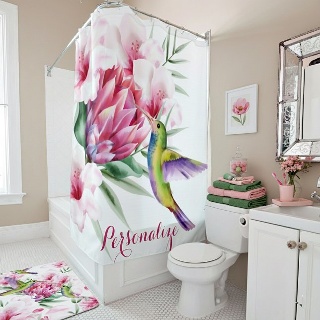 Trropical bird custom  shower curtain (Creator Uploaded)