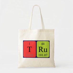 Tru periodic table name tote bag