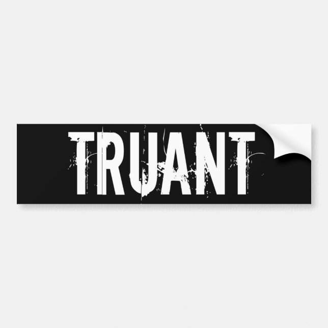 Truant Bumper Sticker Black n White (Front)