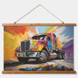 Truck Action Sport Painting Abstract Art Decor Hanging Tapestry