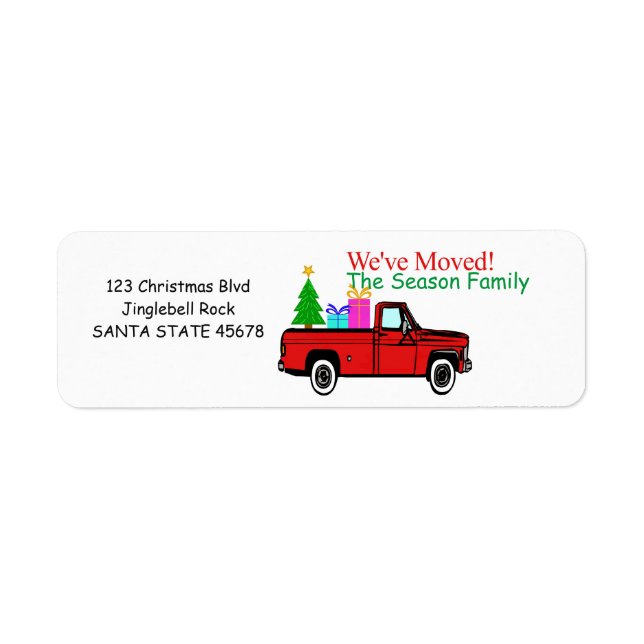 Truck and tree Christmas label (Front)