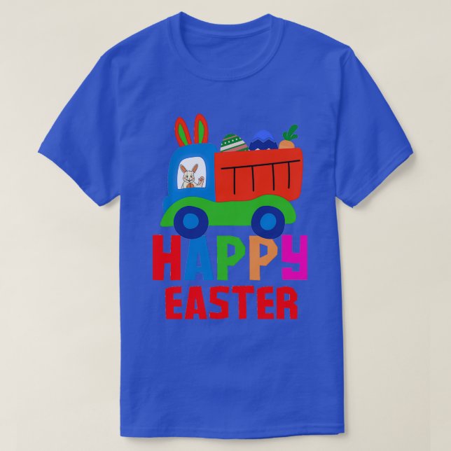 Truck Bunny Cute Easter Bunny Riding Cute Monster  T-Shirt (Design Front)