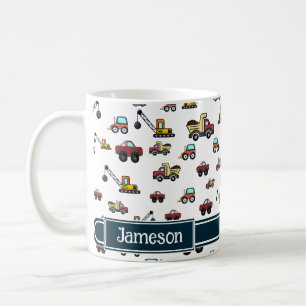 Truck Car Crane Vehicle Name Personalised Coffee Mug