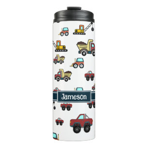 Truck Car Crane Vehicle Name Personalized Thermal Tumbler