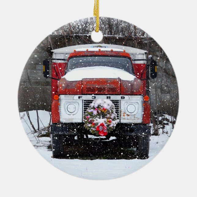 Truck Christmas Wreath ornament (Back)