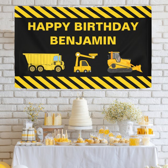 Truck Construction Birthday Party Banner (Creator Uploaded)