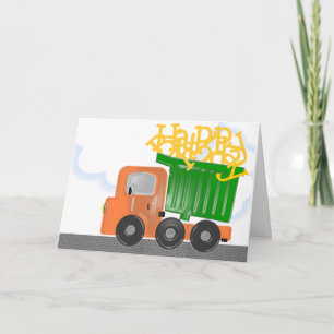 Truck Delivery (orange) Happy Birthday Card