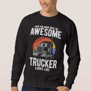 Truck Diesel Highway Best Job Money Trucker Truck  Sweatshirt