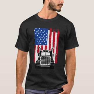 Truck Driver American Flag Trucker Gift Prayer For T-Shirt