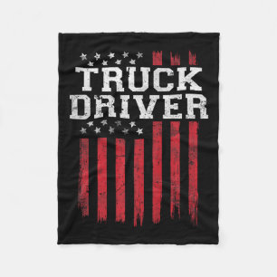 Truck Driver American Flag Usa Patriot Patriotic U Fleece Blanket