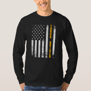Truck Driver American Flag Usa Semi Trailer Vintag T-Shirt