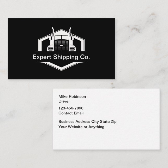 Truck Driver And Trucking Service Business Card (Front/Back)