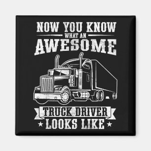 Truck Driver Art For Men Women Truck Driver Trucki Magnet