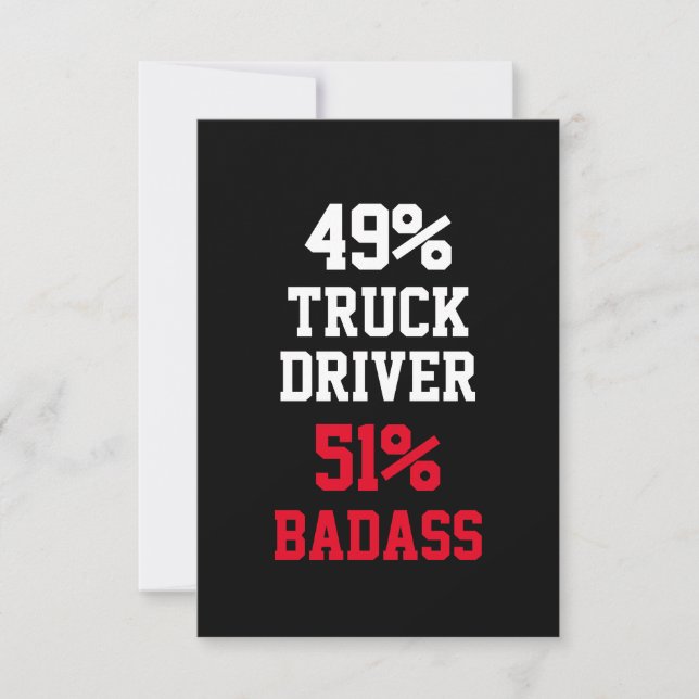 Truck Driver Badass Card (Front)