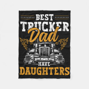 Truck Driver Best Trucking Dad Ever Trucker Father Fleece Blanket