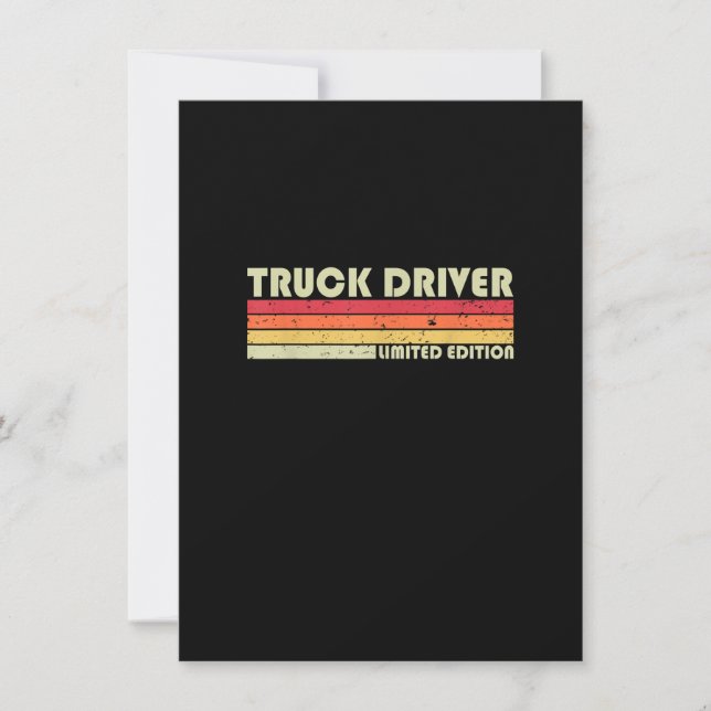 TRUCK DRIVER Funny Job Title Profession Birthday W Invitation (Front)