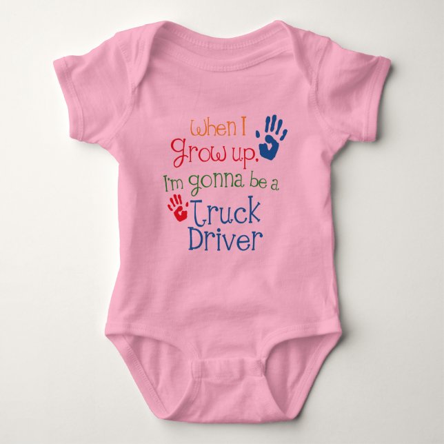 Truck Driver (Future) Child Baby Bodysuit (Front)