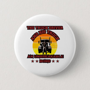 Truck Driver Male Strong Road Bond Pride Design 6 Cm Round Badge