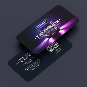 Truck Driver Mover Logistics Dark Purple Minimal Business Card