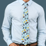 Truck Driver Profession Dad Tie<br><div class="desc">The men's tie features a striking pattern inspired by truck driver's equipment, making it a thoughtful gift to present to a father, grandfather, or uncle who works or has a passion for truck driving. The design showcases a variety of truck driver-related symbols and tools, such as trucks, steering wheels, gears,...</div>