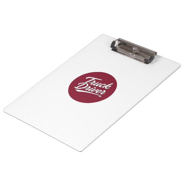 Truck Driver Script Typography Gift Clipboard (Angled)