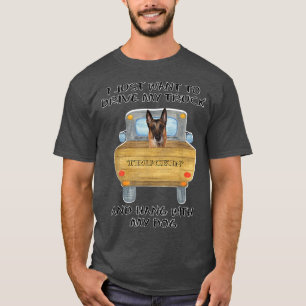 Truck Driving Dog Belgian Malinois  T-Shirt