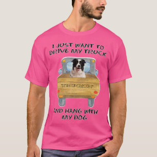 Truck Driving Dog Border Collie  T-Shirt