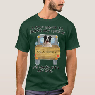 Truck Driving Dog Border Collie T-Shirt