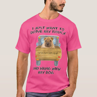 Truck Driving Dog Chinese Shar-Pei T-Shirt