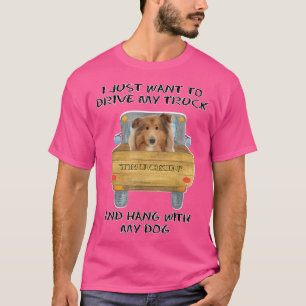 Truck Driving Dog Collie  T-Shirt