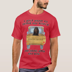 Truck Driving Dog Gordon Setters  T-Shirt