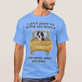 Truck Driving Dog Greater Swiss Mountain Dog  T-Shirt