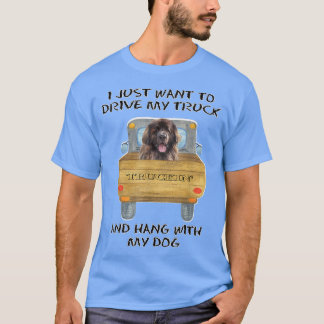 Truck Driving Dog Leonberger  T-Shirt