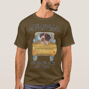 Truck Driving Dog Pointers German Wirehaired T-Shirt