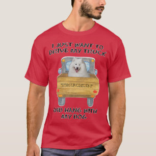 Truck Driving Dog Samoyed T-Shirt