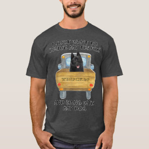 Truck Driving Dog Schipperke T-Shirt