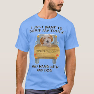 Truck Driving Dog Tibetan Terrier T-Shirt