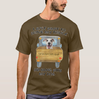Truck Driving Dog Whippet  T-Shirt