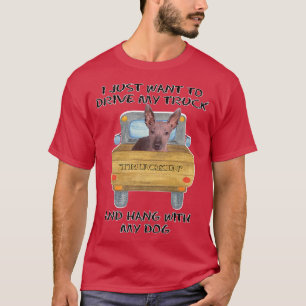 Truck Driving Dog Xoloitzcuintli  T-Shirt
